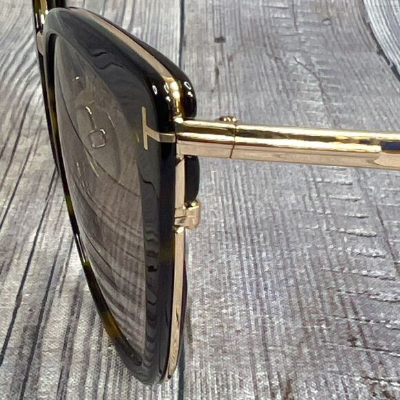 Tom Ford Simona TF717 52F Sunglasses Dark Havana-Rose Gold/Brown Gradient Lenses main image 9